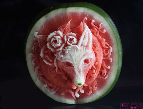 کنده کاری های جادویی بر روی میوه ها و سبزیجات