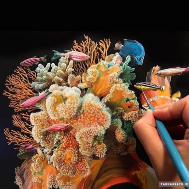 نقاشی های فوق واقعی از ماهی و مرجان