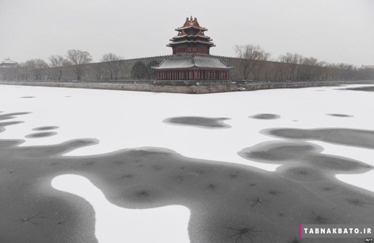 برف در اطراف شهر ممنوعه پکن، چین