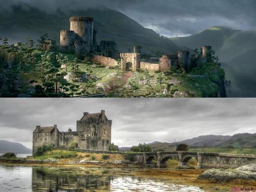 افسانه مریدا (شجاع)، قلعه ی  الین دونان، اسکاتلند، قصر آلین دونان در اوایل قرن سیزدهم، جهت دفاع در برابر حملات وایکینگ ها بنا شد. امروزه این قصر یکی از معروف ترین مکان ها در اسکاتلند است