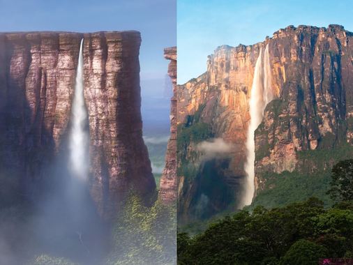 انیمیشن «بالا»، آبشارهای آنجل، ونزوئلا