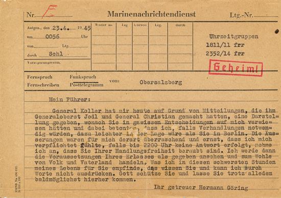تلگرافی که منجر به خود کشی هیتلر شد!+عکس
