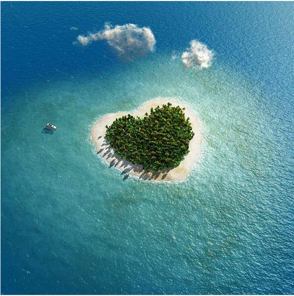 جزیره ای به شکل قلب+عکس