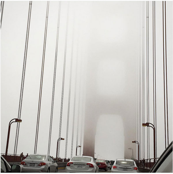 پل گلدن گیت در پوششی از مه+عکس