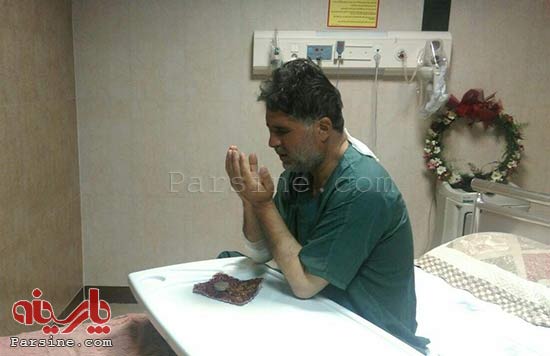 عکس: خبرنگار مجروح سیما در فرودگاه مهرآباد و بیمارستان فارابی