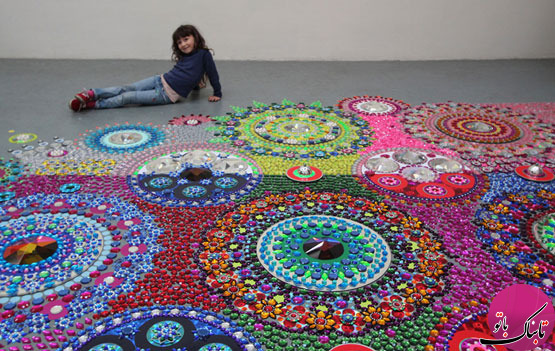 خلق فرش های زیبا و خیره کننده با سنگ های کریستالی
