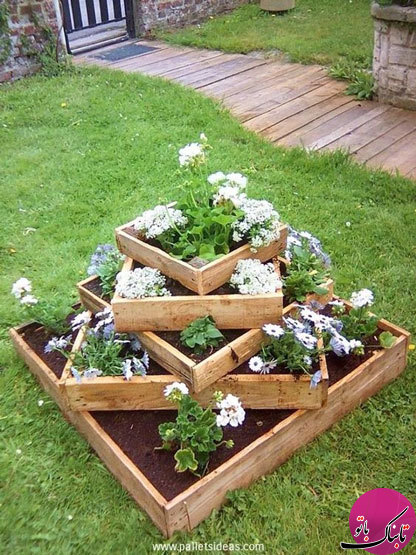 ساخت باغچه‌های کوچک با پالت و جعبه‌های چوبی