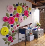 تزیین دیوار با کاغذ رنگی و طرح های خلاقانه