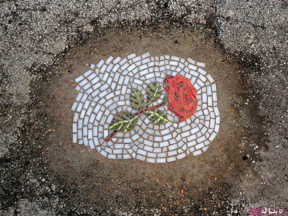 زیباسازی باغ و خیابان با تکه های موزائیک