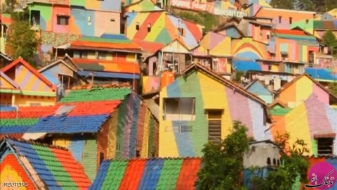 «روستای رنگین کمان» اندونزی؛ ایمان به قدرت رنگها