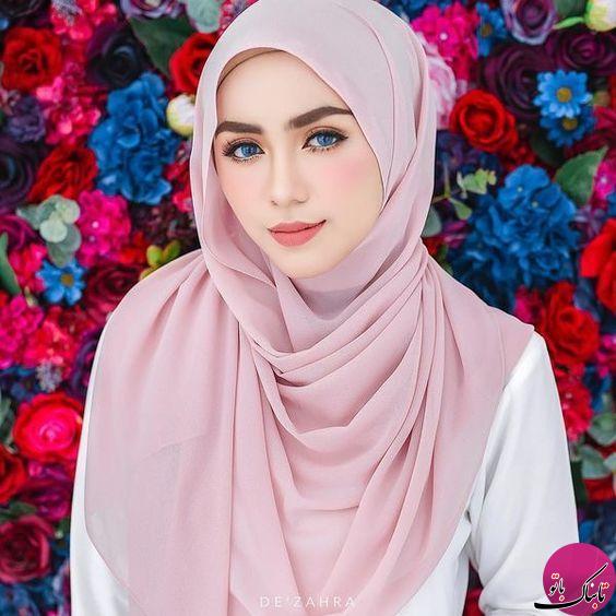 مدل بستن روسری چهارگوش با حجاب