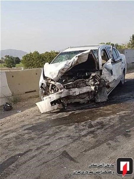 تصادف مرگبار سمند و MVM در جاده ورامین +تصاویر