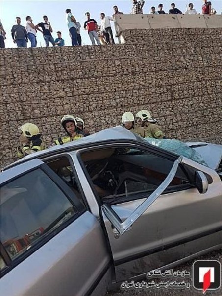 تصادف مرگبار سمند و MVM در جاده ورامین +تصاویر