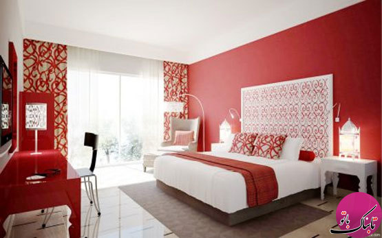 ایجاد فضایی رمانتیک با کمک رنگ قرمز در اتاق خواب