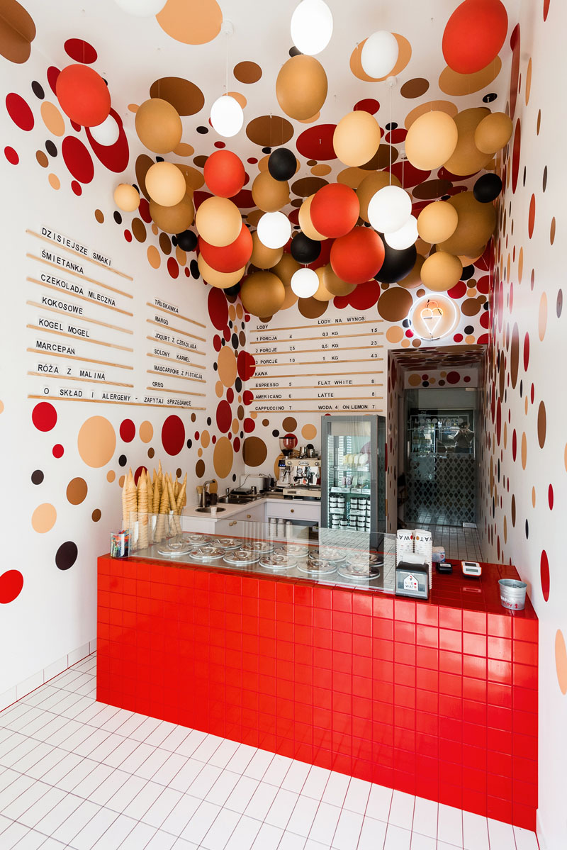 طراحی داخلی کافه بستنی در لهستان