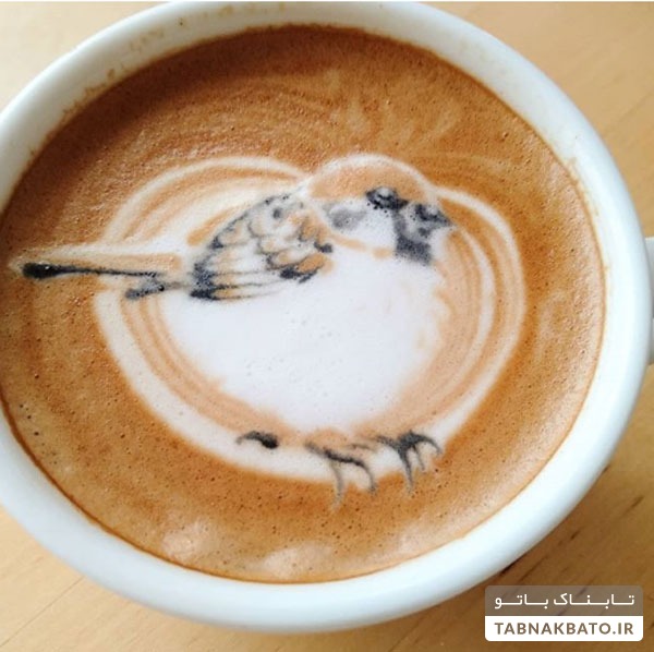طرح‌های زیبای پرندگان بر روی فنجان قهوه