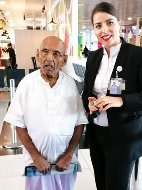 پیرترین مرد جهان در فرودگاه ابوظبی همه را متحیر کرد +تصاویر