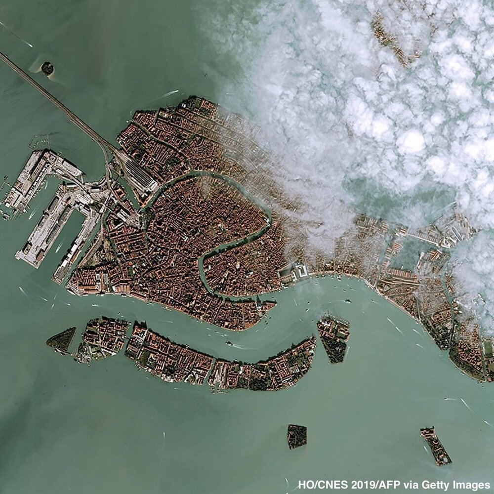 تصویر ماهواره‌ای از بلایی که سیل بر سر ونیز آورد