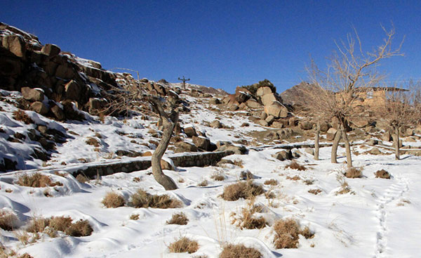 بارش برف پاییزی در مناطق کوهستانی شیرکوه یزد