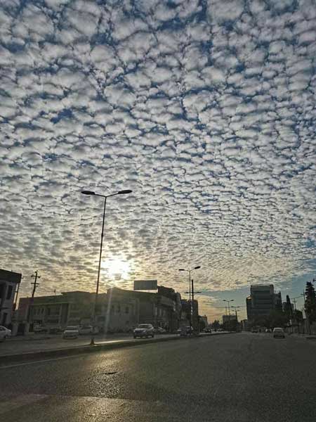 آرایش جالب ابر‌ها در آسمان کردستان عراق +عکس