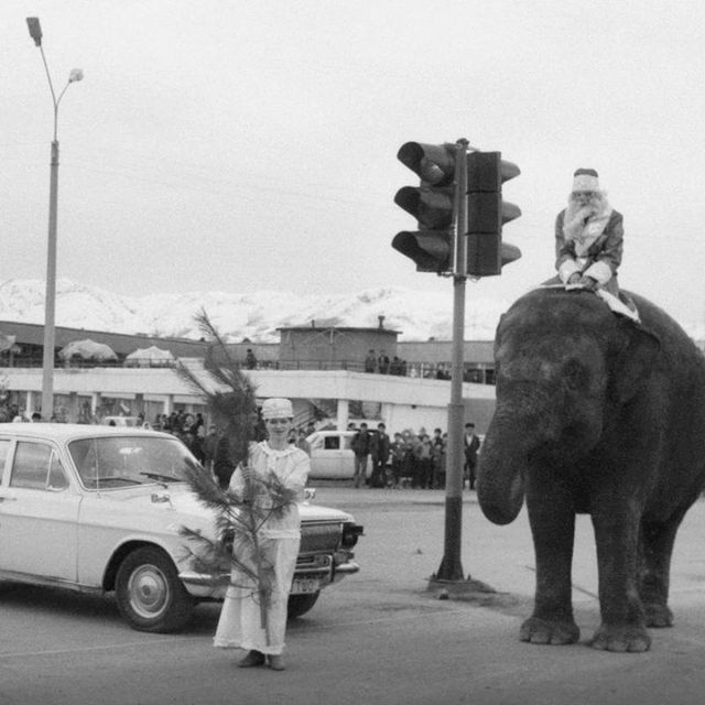 بابانوئل فیل سوار در سال ۱۹۸۶ ⁣+ عکس