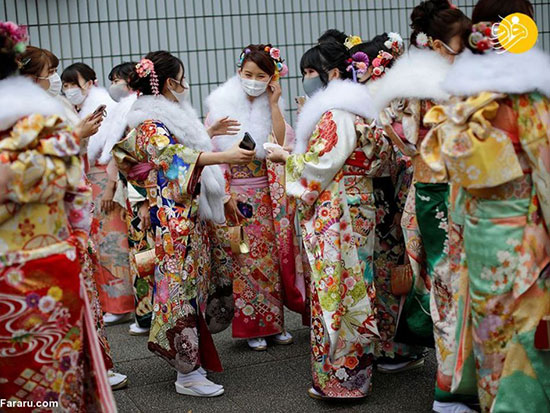 دختران ژاپنی در جشن رسیدن به سن قانونی+عکس