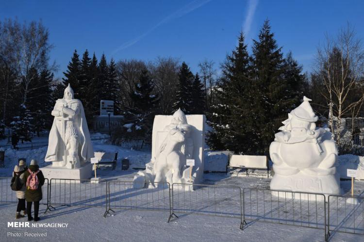 تصاویر/ جشنواره مجسمه‌های یخی در مسکو