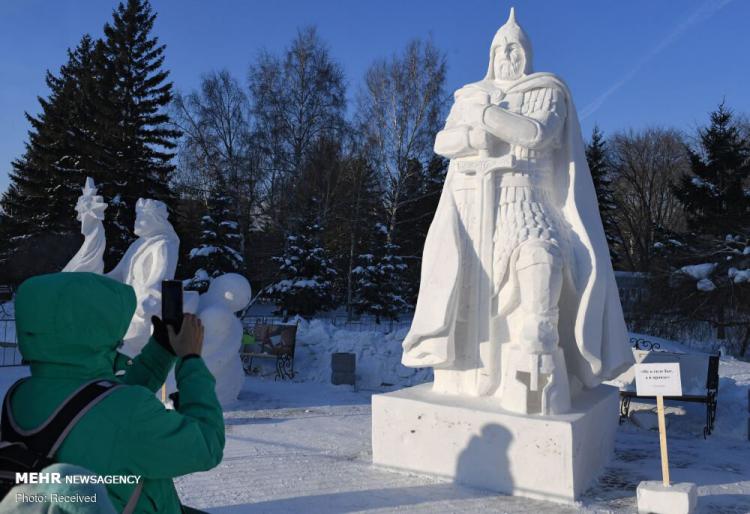تصاویر/ جشنواره مجسمه‌های یخی در مسکو