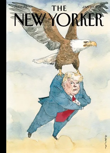 طرح جالب مجله نیویورکر درباره پایان دوره ترامپ+عکس