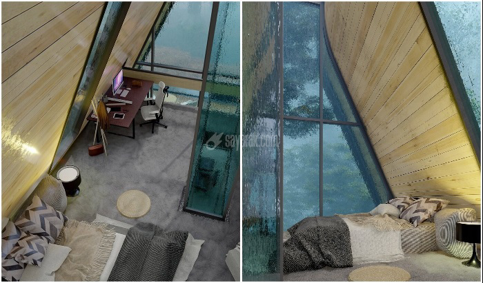 معماران ایرانی پروژه شگفت انگیز از یک کلبه جنگلی با سقف A شکل را ارائه دادند