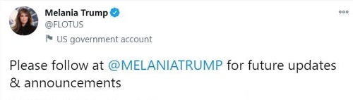 خداحافظی ملانیا ترامپ با اکانت توئیتری بانوی اول +عکس