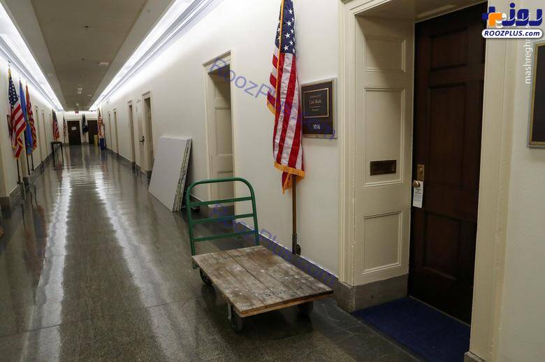گاری رها شده در ساختمان مجلس نمایندگان آمریکا+عکس