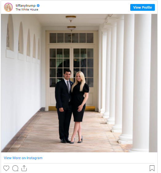 نامزد کردن تیفانی ترامپ در آخرین روز حضور پدر در کاخ سفید + عکس