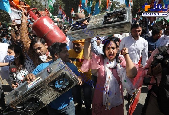 تظاهرات عجیب هندی‌ها با اجاق گاز+عکس