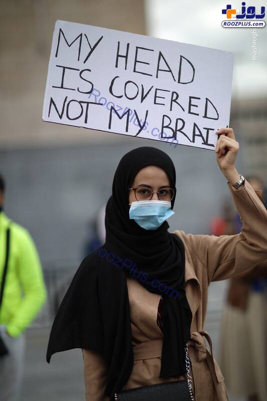 اعتراض اروپایی‌ها به ممنوعیت حجاب+عکس
