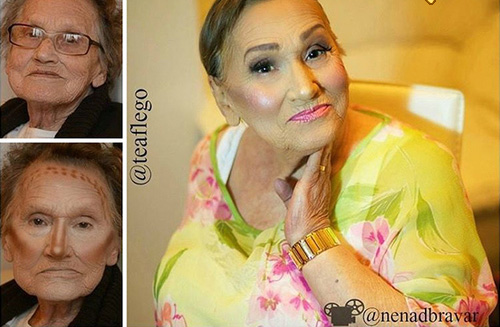 آرایش جالب و دیدنی مادربزرگ ۸۰ ساله