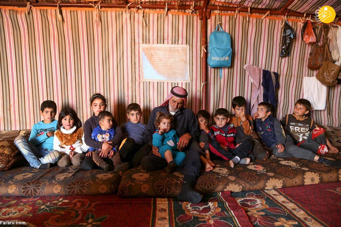 پیرمردی که جنگ سوریه جان ۱۳ فرزندش را گرفت+ عکس