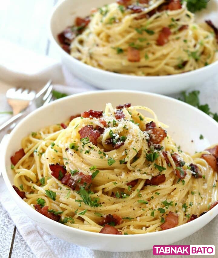 اسپاگتی و پاستا با سس کاربونارا