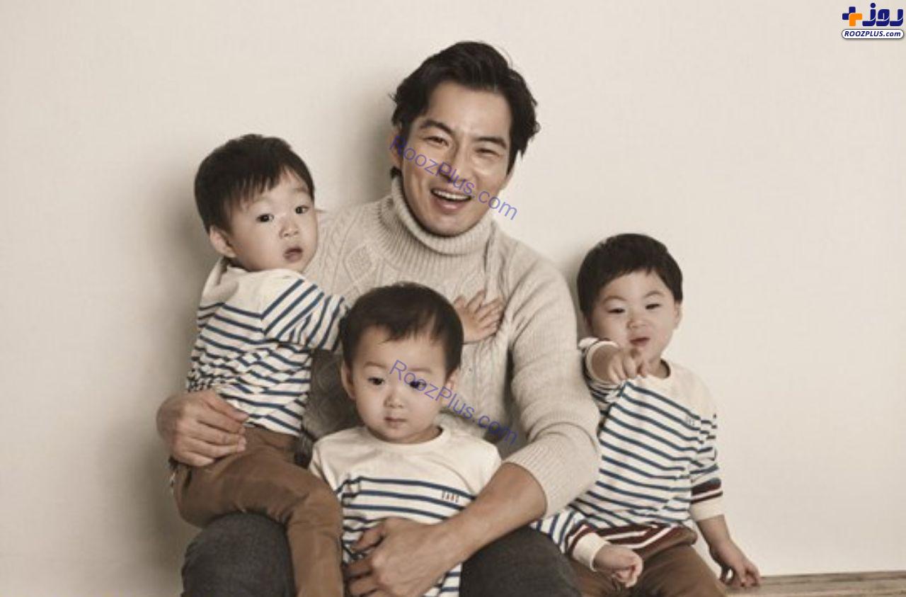 بازیگر جومونگ و سه قلوهایش با اسمی جالب+عکس