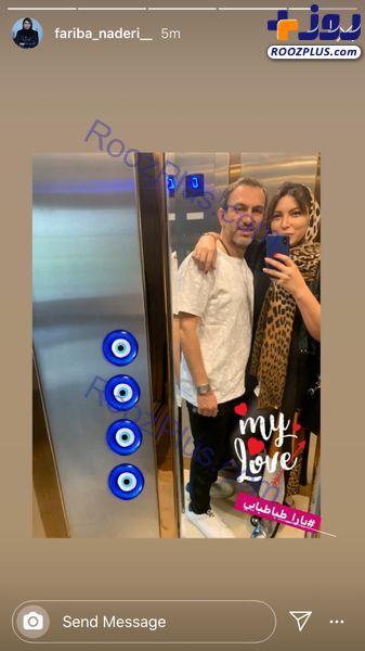 فریبا نادری و‌ همسرش در آسانسور + عکس