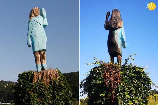 مجسمه سوخته ملانیا ترامپ به نمایش درآمد+عکس