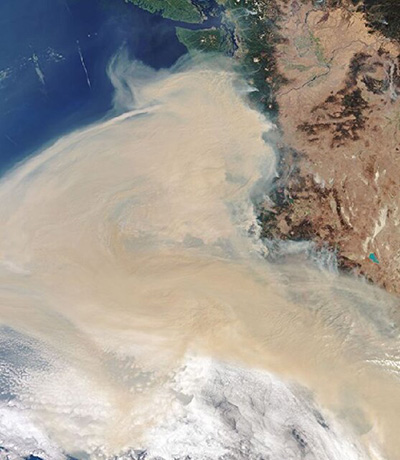 تصویر آژانس فضایی اروپا از آتش‌سوزی آمریکا