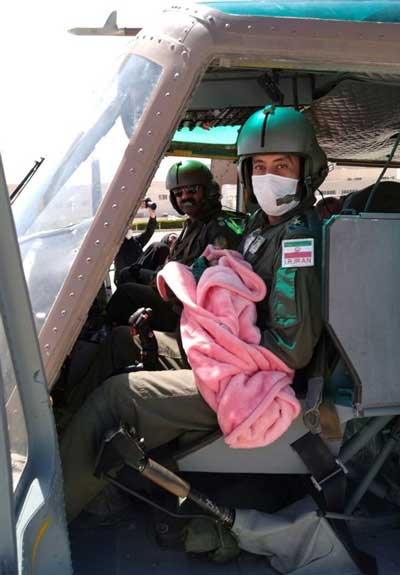 نوزاد زنجانی در بالگرد امداد ارتش متولد شد