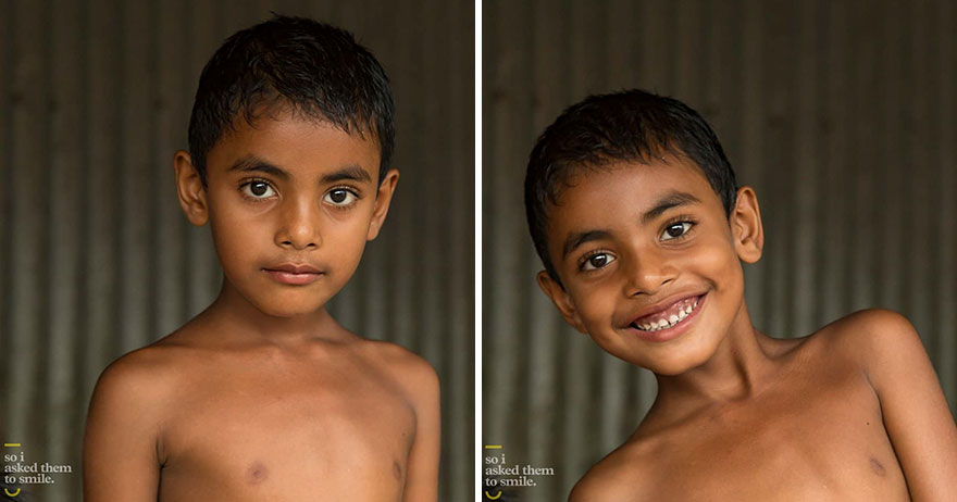 وقتی از چهره مردم قبل و بعد از لبخند عکس گرفته شد …