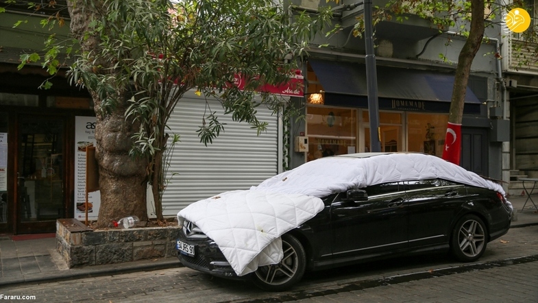 استتار خودروها در استانبول از ترس خسارت تگرگ +عکس