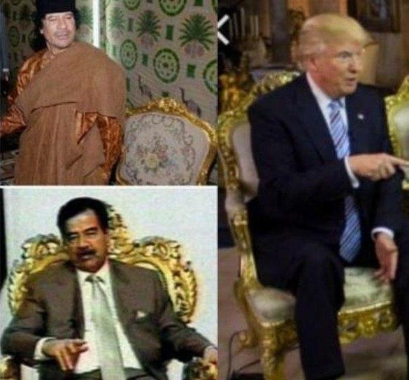 ماجرای صندلی طلایی ترامپ، صدام و قذافی +عکس
