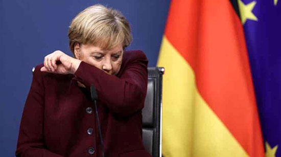سرفه‌های مشکوک مرکل در نشست اتحادیه اروپا+عکس