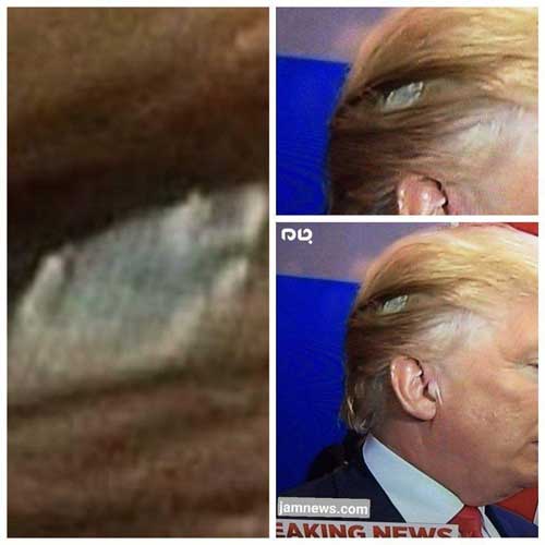 شیء عجیب بین مو‌های ترامپ در مناظره امروز +عکس