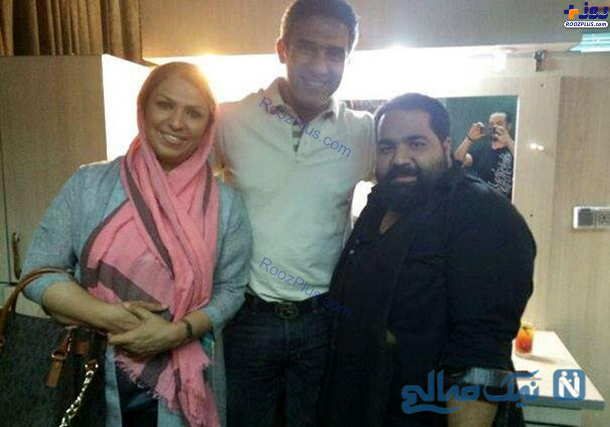 احمدرضا عابدزاده و همسرش در کنار رضا صادقی+عکس