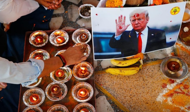 مراسم دعا برای پیروزی ترامپ در هند +عکس